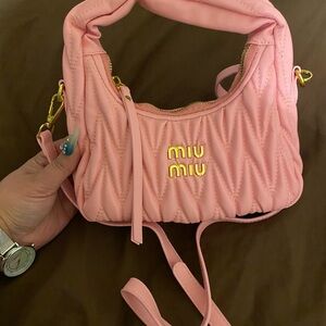 Miu Miu Soft Pink Quilted Shoulder Bag